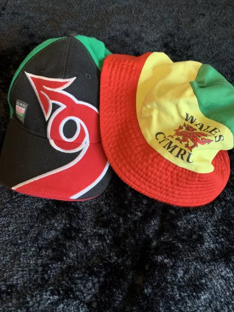 wales football bucket hat And Wales Dragon Tail Baseball Cap (Youth)