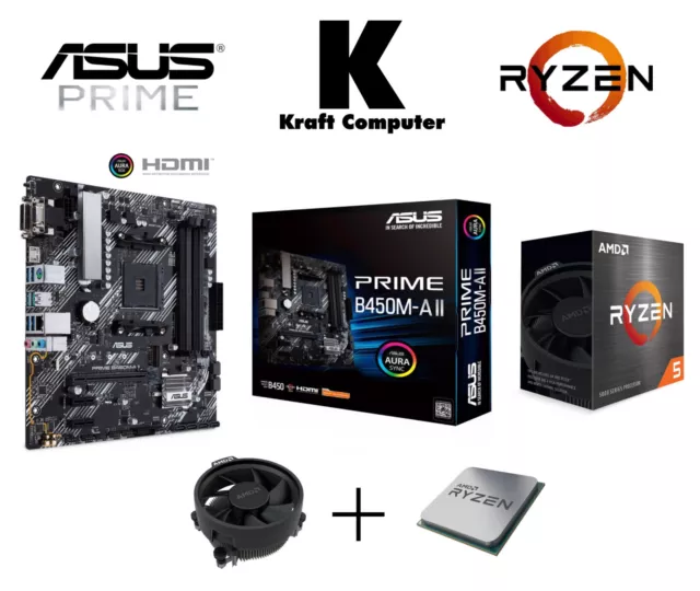 PC Bundle AufrüstKit Ryzen 5 5500 (6x4,2GHz) + ASUS B450M-A II + CPU Kühler