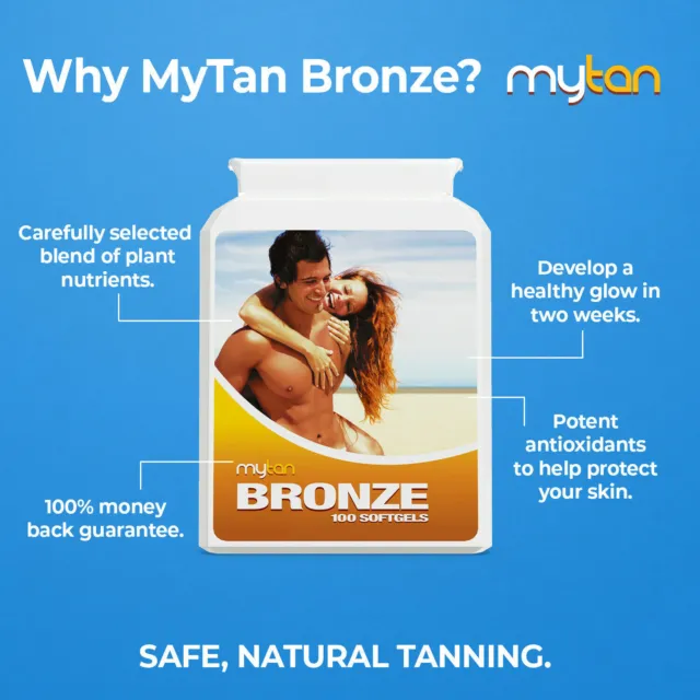 MyTan Bronze Tanning Pills - Safe, Natural Sun Tan Tablets - Tan Supplement 3