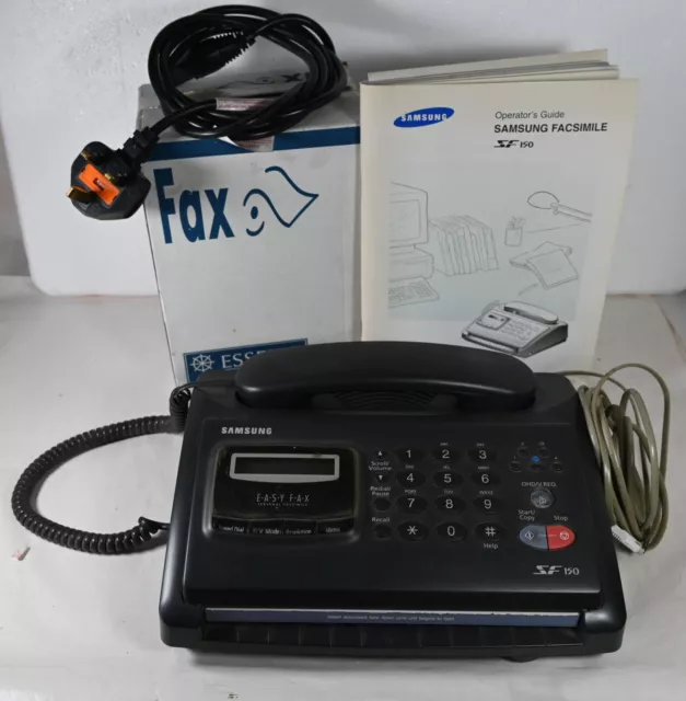 Vintage SAMSUNG SF 150 Fax machine working order Instructions & 4 rolls Paper