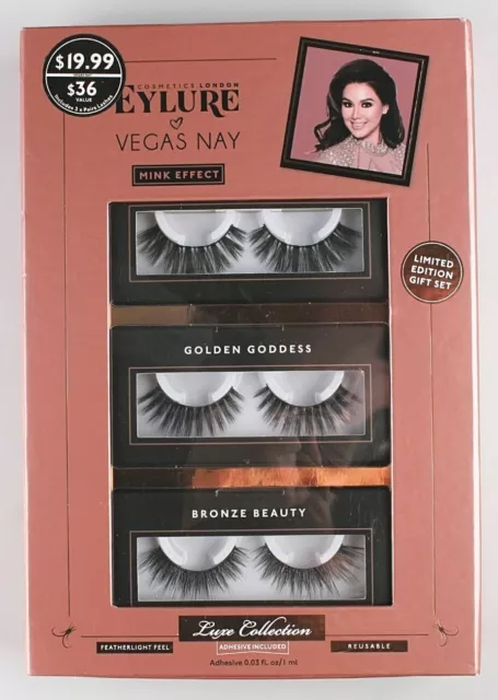 New Cosmetic London Eylure Vegas Nay Reusable Mink Effect Lash Sets