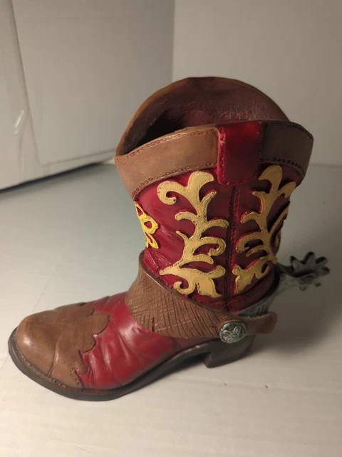 Cowboy Boot with Spur for Plant or Desk Decoration 9"x11" Ceramic Home Decor