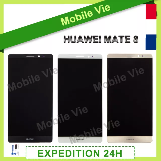 Vitre Tactile + Ecran Lcd Pret-A-Monter Pour Huawei Mate 8 Noir/Blanc/Or + Colle