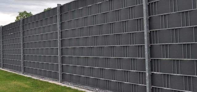 Koi- Und Bonsaipark - Brise-vue PVC Rigide Pour Clôture - 10 Bandes 252cm X 19cm - Gris Clair