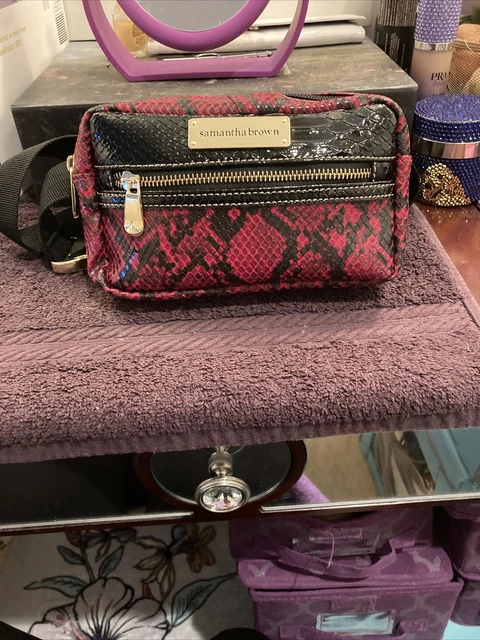 samantha brown waist pouch burgendy/black
