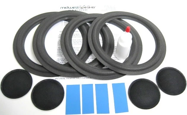 Advent Prodigy 8" Woofer Refoam Repair Kit With Shims & Dust Caps - Speaker Restoration 4 thumbnail image