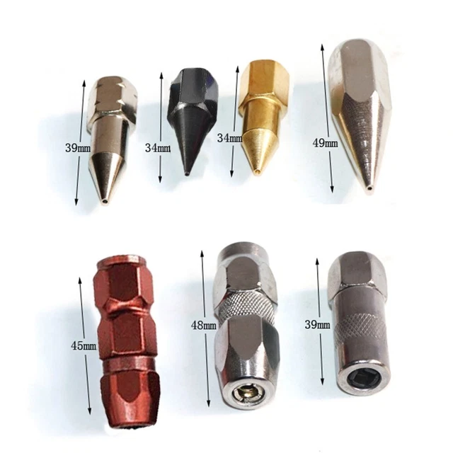 Lyreh 8 Pièces Ensemble Aiguilles Pompe Graisse - Buses Pointues Plates Et Accessoires Pour Pistolet Graissage