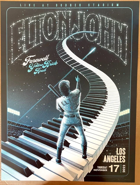 ELTON JOHN DODGER Stadium Los Angeles 2022 Farewell Tour AP Poster