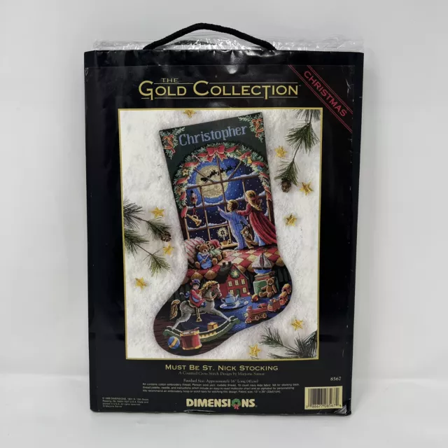 Dimensions Gold Collection Welcome Santa Stocking Counted Cross Stitch (16 Long 14 Count)