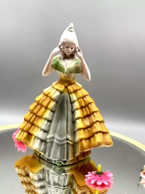 Rare Art Deco 1930' Porcelain  Crinoline Lady Figurine