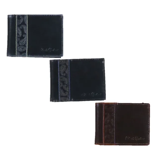 Robert Graham Men's Lagos 1 Wallet Slim Bifold Leather Billfold Embossed Logo