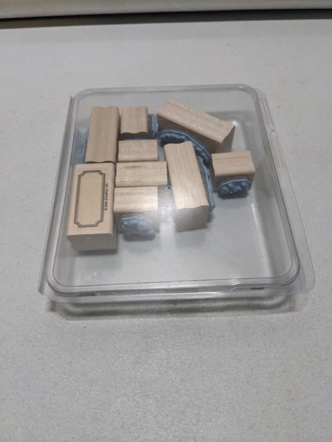 Stampin' Up! 2006 Noteworthy Sayings Love Thank You Wooden Rubber Stamp Set of 9