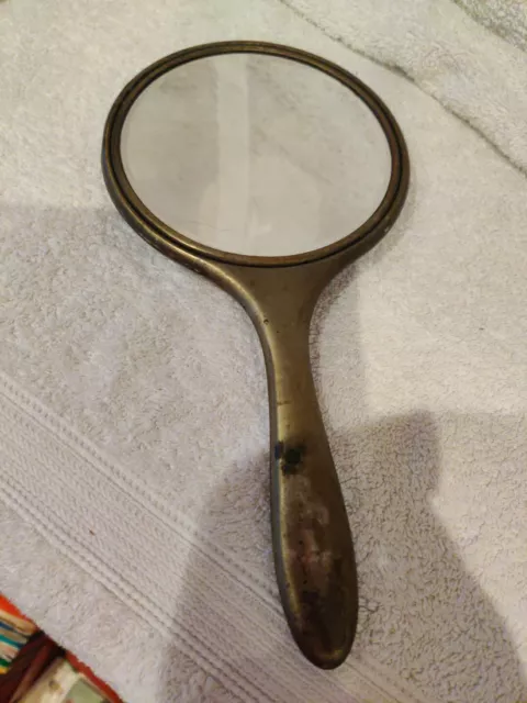 Vintage Bevelled Metal Vanity Mirror Tortoiseshell Effect