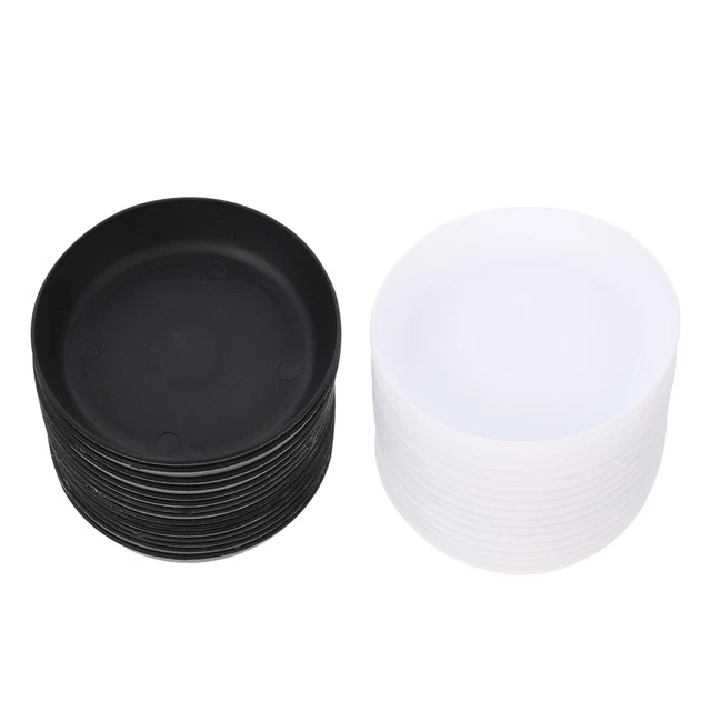 5 Soucoupes Rectangulaires Pour Pots - Plateau De Récupération D'eau, Plastique Noir, 40x15 Cm
