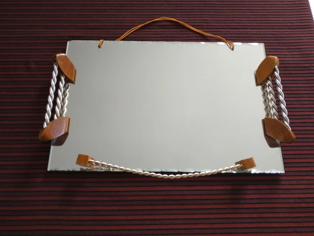 ANCIEN PRÉSENTOIR À apéritif/Cocktail art déco. Plateau miroir poignées