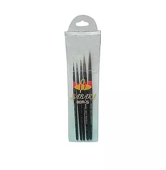 BABARA Artist Water Color Oil Acrylic Paint Brush 80RS Set (5ea Brushes)