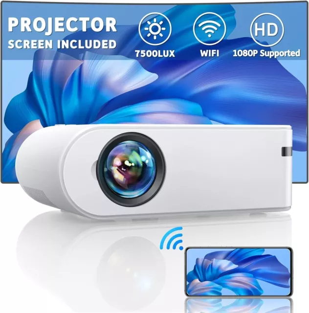 Video Projecteur Portatif, SUREWHEEL Projecteur 320ANSI 1080P FHD