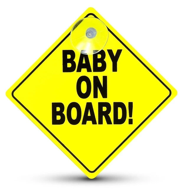 1er-Pack Baby an Bord Autoschilder | Kind Kinder Fenster Saugnapf Sicherheitswarnung