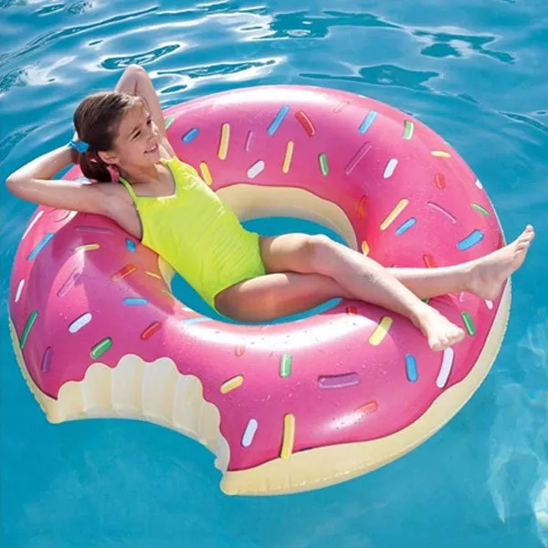 Inflatable Swim Ring Donut Water Fun Raft Float Pool Kids Swimming Large Jumbo