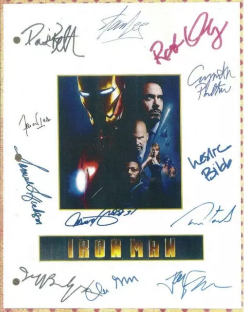 Iron Man Movie Script Signed By 12X Stan Lee Robert Downey Jr  Jon Favreau