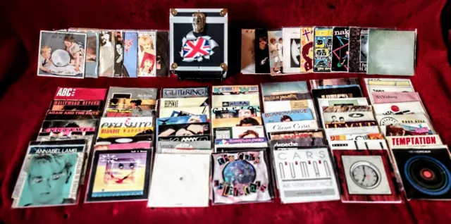 80er BRITISH NEW WAVE / SYNTH-POP 7 ZOLL VINYL SINGLES 45 SAMMLUNG + FLUGHÜLLE