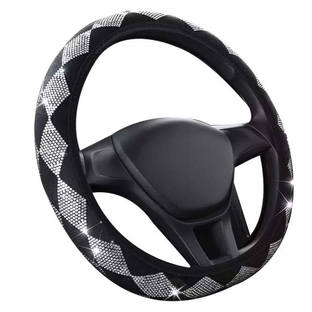 Universal 38CM-Rhinestones Diamond Car Steering Wheel Cover/Bling Crystal Rhombu