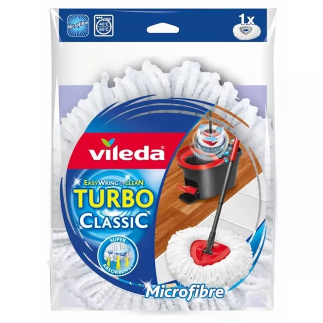 Vileda 161822 Recharge microfibres pour Spin & Clean, Blanc, 1 pièce