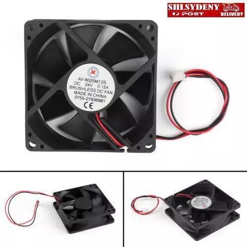 10Pcs DC Brushless Cool PC Computer Fan 24V 8025S 80x80x25mm 0.15A 2 Pin Wire AU