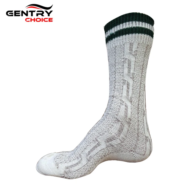 Mens Bavarian Socks Rustic Grey Brown Traditional Lederhosen Socks Oktoberfest