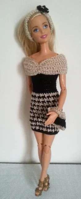 Vestito Borsa Fascia Per Barbie Uncinetto Crochet Outfit
