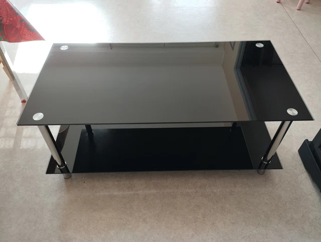 Table Basse Carrée Modulable Verre Transparent - Bon Occasion - Sans Marque