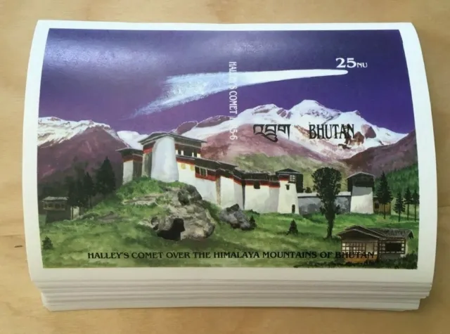 SPECIAL LOT Bhutan 1986 572 - Halley's Comet - 50 Souvenir Sheets - IMPERF