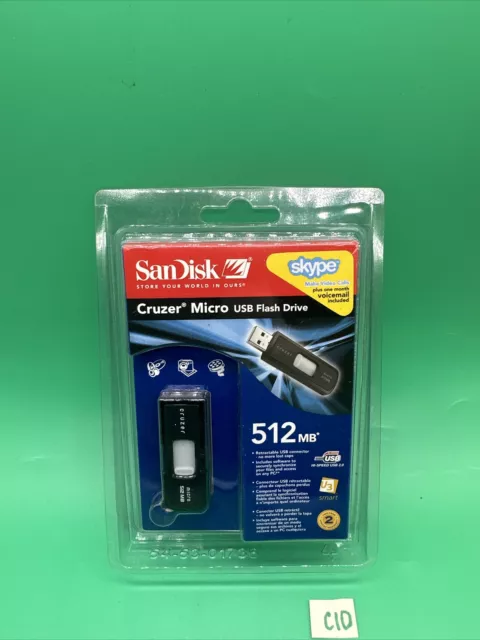 SanDisk Cruzer Micro 512MB USB Flash Drive (USB2.0 Portable) SDCZ6-512-A10 NEW