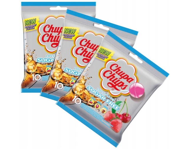 30 PIÈCES MÉLANGE de sucettes Chupa sans sucre sans sucre zéro sucre cerise bonbon EUR 20,94