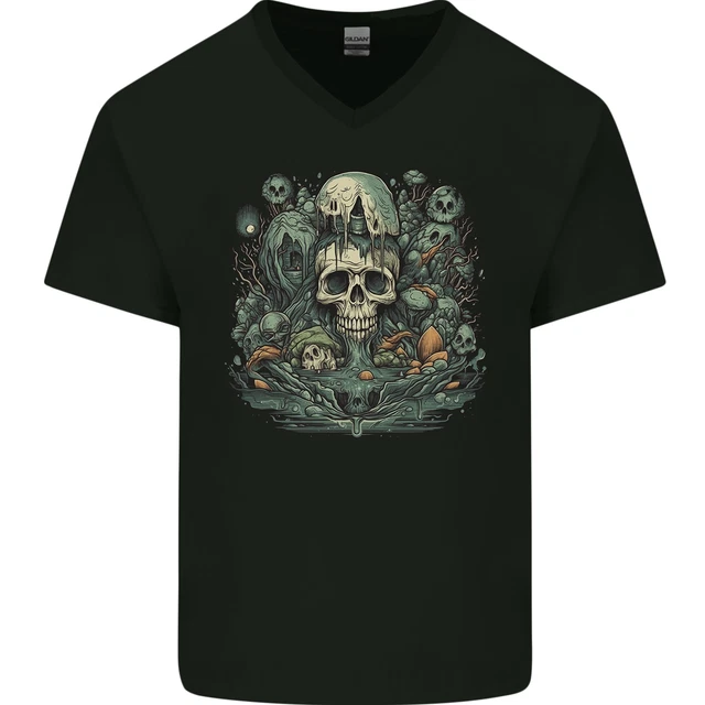 Maglietta Uomo Gotica Biker Con Teschio E Bandiera Scozzese - 100% Cotone