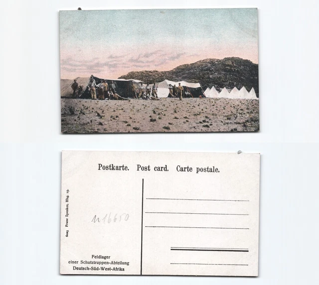 (n16650)   Ansichtskarte Schutztruppenfeldlager Deutschsüdwestafrika, ungeb