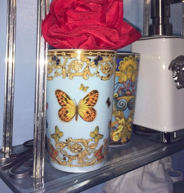 Versace Butterfly Vase Bath Cup Pencils Toothbrush Holder New  Sale