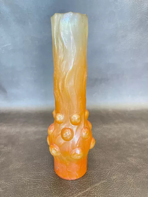 RARE Marigold Carnival Glass Bubbles Oil Lamp Chimney Fenton Tiffany Steuben