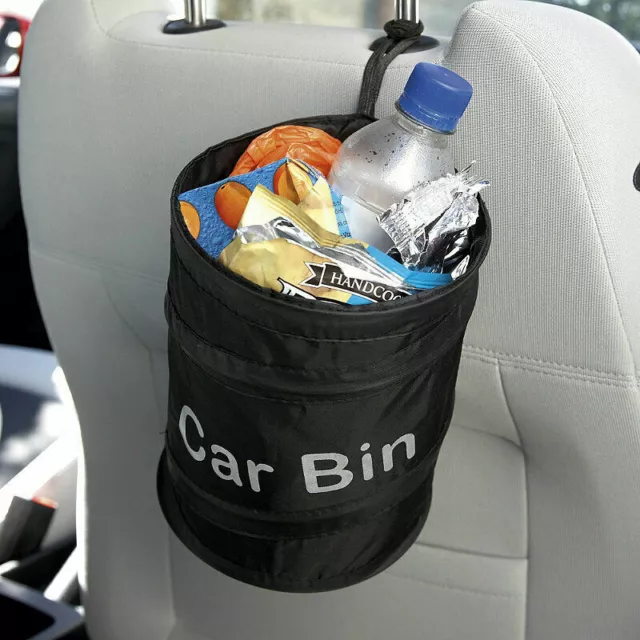 Car Bin Pop Up Black Storage Dustbin Foldable Travel Mini Rubbish Waste Basket