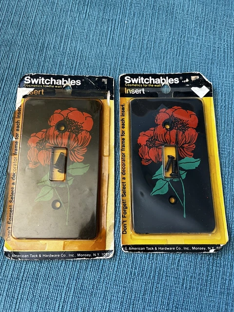 Vintage American Tack & Hardware Co Light Switch Plate Covers Poppy NEW/Original
