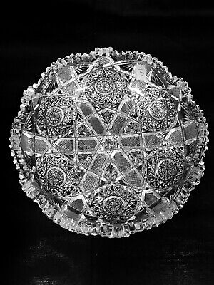 Elmira American Brilliant Cut Glass Low Bowl Pattern #33 c.1900