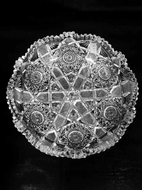 Elmira American Brilliant Cut Glass Low Bowl Pattern #33 c.1900