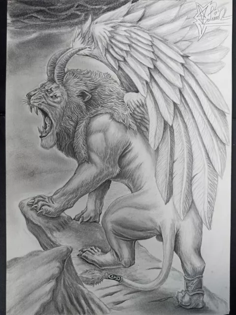 Lion (11"X17") Original art by Miralvo Lima - The Mayhem Dark Art