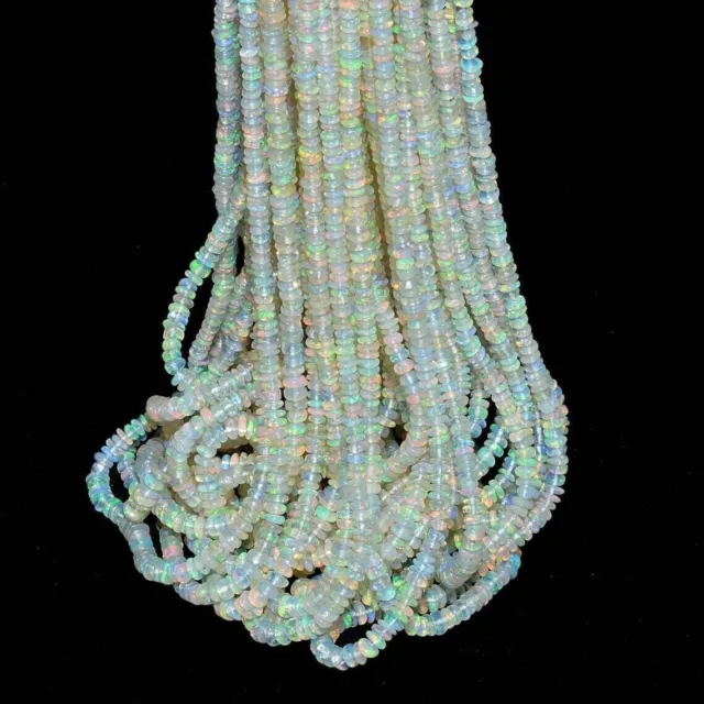 Opale Ethiopien Naturel Lisse Rondelle Gemme Perles AAA Welo Opale de Feu 40.6cm