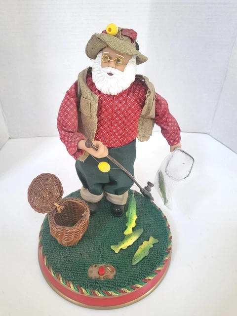 Gemmy North Pole Productions Santa Claus Fishing Animated Musical no box tested