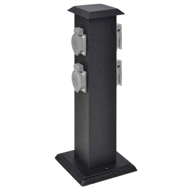 Borne Electrique de Jardin Acier Inoxydable Bloc Prises Multicolore vidaXL