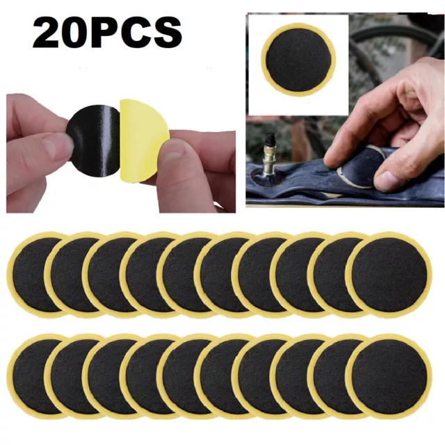20X Glueless Bicycle Cycling Bike Tire Tyre Tube Puncture Patches Repair Kit