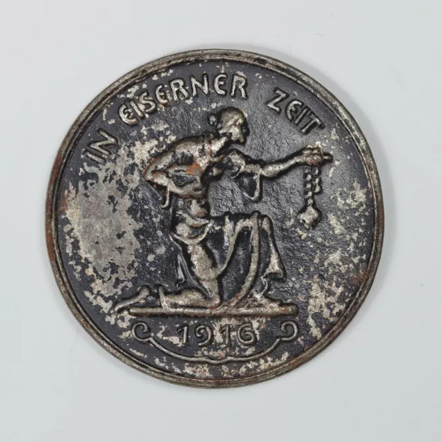 WWI German "Gold for Iron" In Eiserner Zeit Medal, 1916