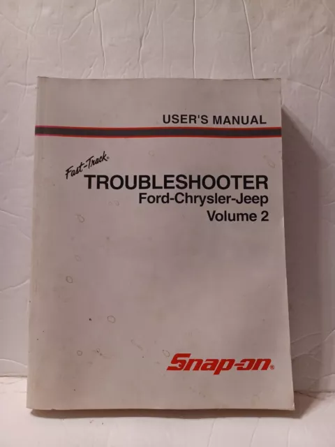 2000 Snap-On Diag Fast-Track Troubleshooter User's Manual GM-Ford-Chrysler-Jeep