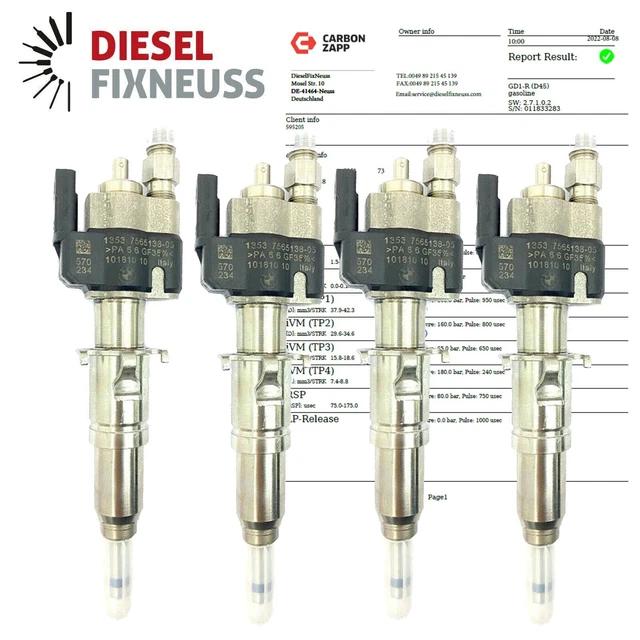 4x Einspritzdüse Einspritzventil VDO 13537589048 13537565137 N43 N53 BMW Benzin